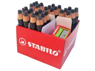 Whiteboardpotlood STABILO MARKdry incl 2 slijpers zwart classpack 30st - 7