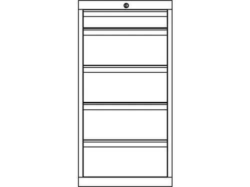 ladekast HxBxD 1000x715x600mm 5laden slot RAL7035 front RAL5012