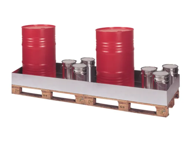 Palletopzetbak 4x 200l Opvangvol. 210l Staal 210x1220x1220mm