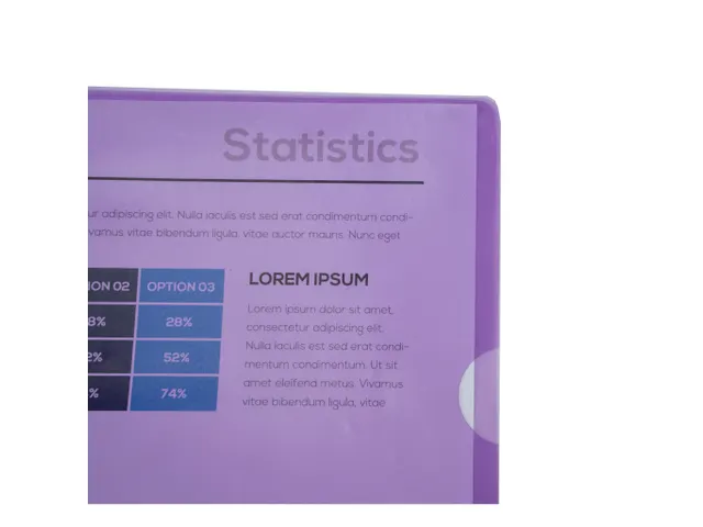 100 L-Mappen A4 0.13mm Glad Pvc Sterke Kwaliteit paars