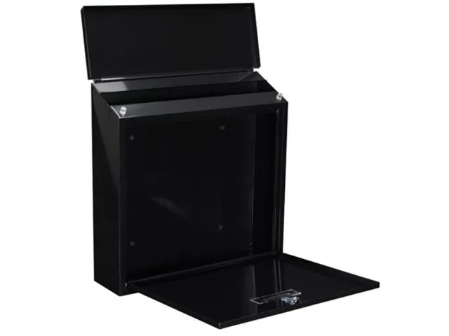 Brievenbus Monaco Zwart met naamplaatje incl. 2 sleutels 37x36.5x10cm