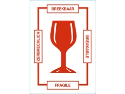 Etiket 75x105mm Breekbaar Glas Rol 1000 Etiketten