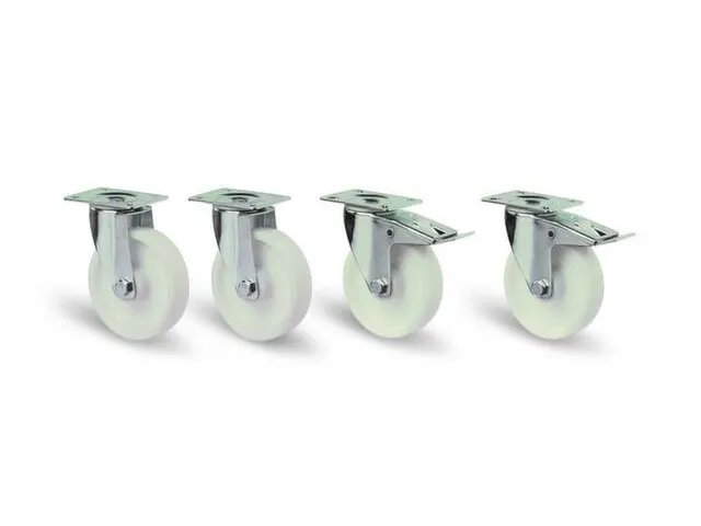 zwenkwiel,4zwenkwielen,draagverm. 125kg,ØxB 100x34mm,kunststof-banden