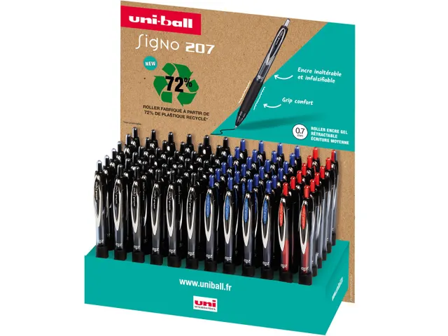 roller Signo RT207, pointe moyenne, présentoir de 72 pièces