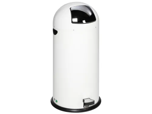 Push & Kick Afvalbak Staalplaat 52 Liter 880x415mm Met Pedaal Wit