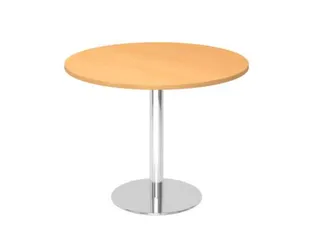 vergadertafel,HxØ 745x1000mm,rond,schotelvoet chroom,ronde buis - 1