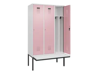 locker met bank,voor scheiding van kleding,HxBxD 2120x1200x815mm,3vak - 1