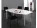vergadertafel HxBxD 72x200x80cm vatvormig Lichtgrijs 4voeten Alu