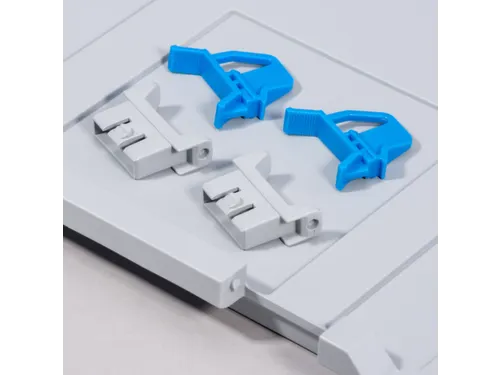 Sluitclips V. Euronorm-Bak Schuif-/scharniersluiting Grijs/blauw