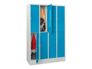 lockerkast,HxBxD 1850x1200x500mm,4x2vakken,RAL7035,front RAL5012 - 2