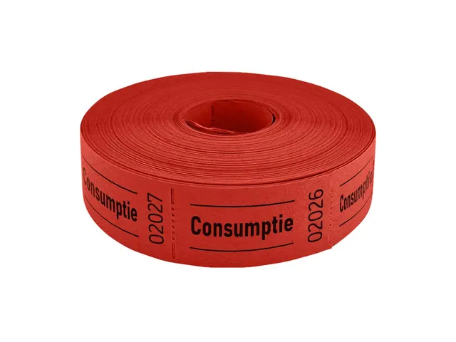 Consumptiebon Combicraft 57x30mm 2-zijdig 2x1000 stuks rood