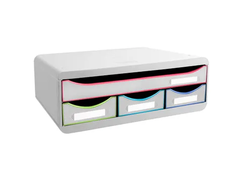 TOOLBOX MINI 4 lades wit/harlekijn/wit