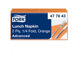 Tork 477843 Lunchservet Oranje 33x33cm 2-laags 1/4 vouw 10x200st