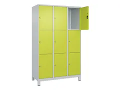 lockerkast,HxBxD 1950x1200x500mm,3x3vakken,vak B 400mm,cil.-slot