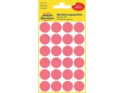 Etiket Avery Zweckform 3172 Rond Ø18mm Lichtrood 96 Stuks