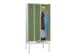 Armoire vestiaire avec banc,RAL7035,face avant RAL6011
