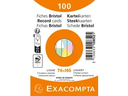 Flashcard Exacompta 74x105mm lijn 5 kleuren 100 vel