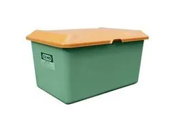 strooigoedbak,400l,GVK,groen,deksel oranje,wanden gesloten