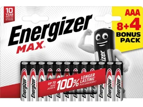 batterijen Max AAA/LR03/E92 blister van 8 + 4