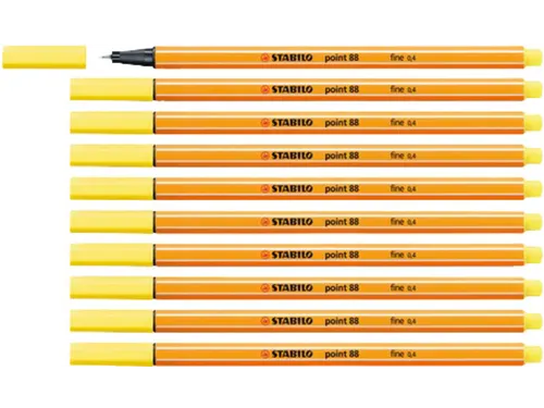 Fineliner STABILO point 88/24 fijn citroengeel