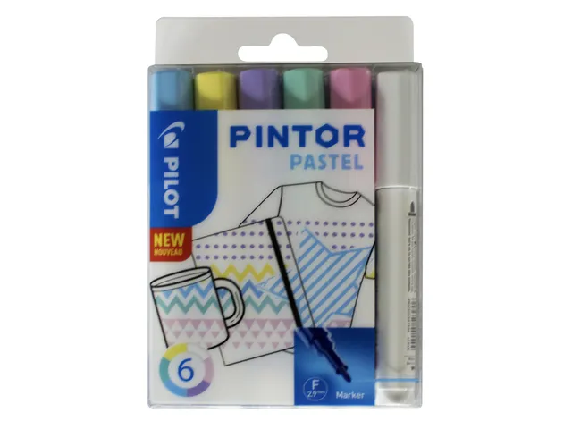 Paintmarker Pilot Pintor Fijne punt 6 stuks Pastel kleuren