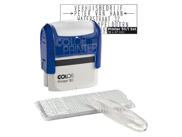 Tekststempel Colop Printer 30/1 5regels 47x18mm zwart
