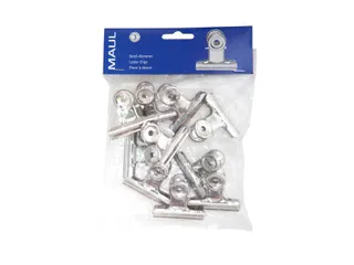 Papierklem MAUL Bulldog 50mm capaciteit 20mm zilver - 11