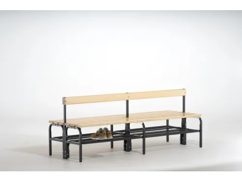 dubbele zitbank,HxLxD 770x1500x725mm,houten lijst,frame staal RAL7016