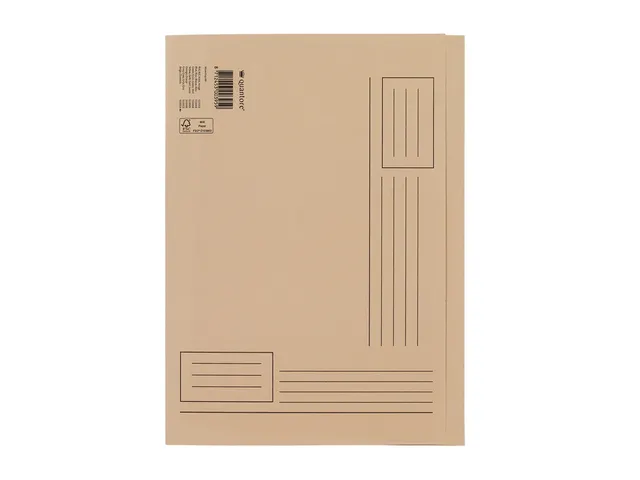 Vouwmap Quantore A4 ongelijke zijde 230gr beige