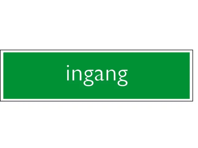Plaque d'information pictogramme 'Ingang' 165x44mm