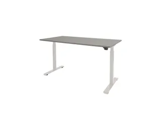 Dextro Basic Zit-sta Bureau Elektrisch 160x80 Licht grijs 25mm Wit - 1