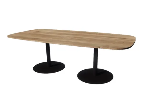 Linesto vergadertafel 240x120 deens ovaal honey castello 25mm zwart