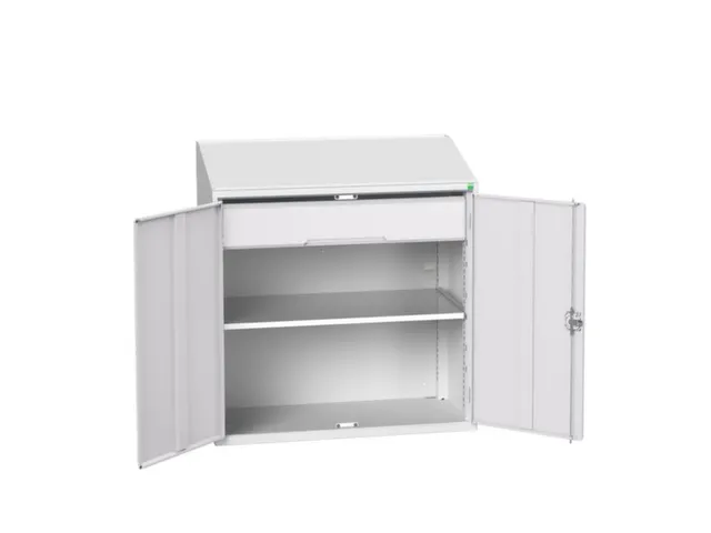 lessenaarkast 1130x1050x550mm legbord en lade RAL7035