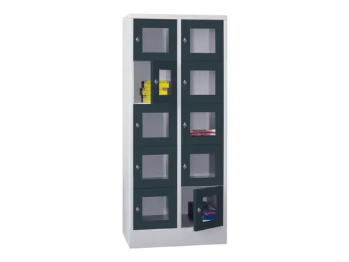 lockerkast,HxBxD 1850x800x500mm,2x5vakken,RAL7035,front RAL7016