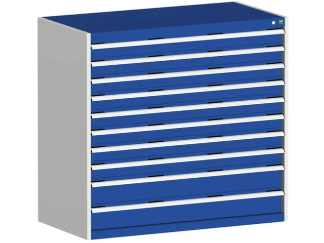 ladekast HxBxD 1200x1300x650mm 10laden zware lasten RAL7035 RAL5010