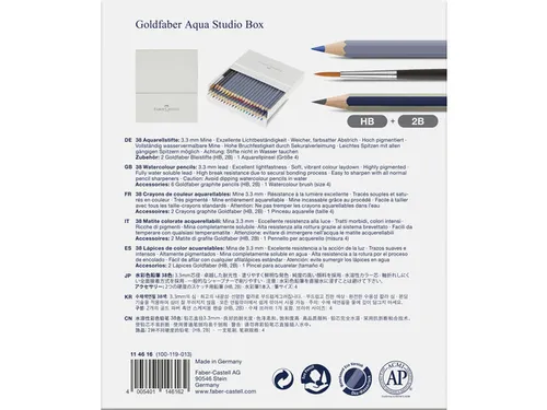 Aquarelpotlood Goldfaber studiobox á 38+3 stuks