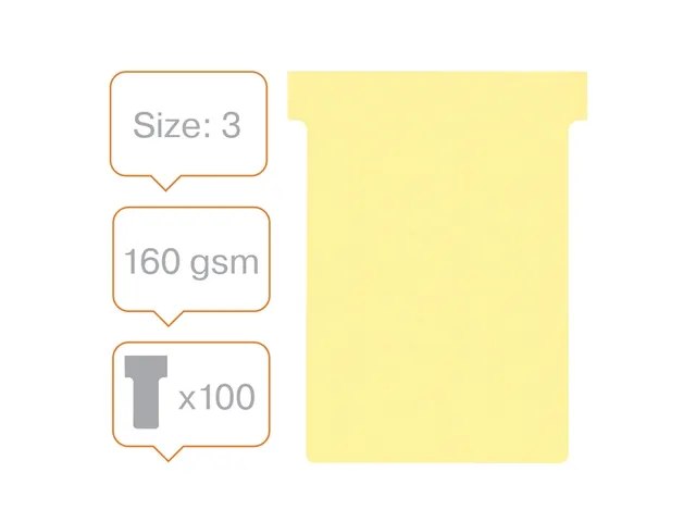 Planbord T-kaart Nobo nr 3 80mm geel