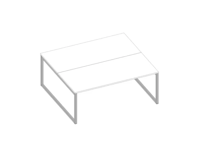 benchtafel,HxBxD 730x1800x1600mm,blad wit,sledeframe aluminium