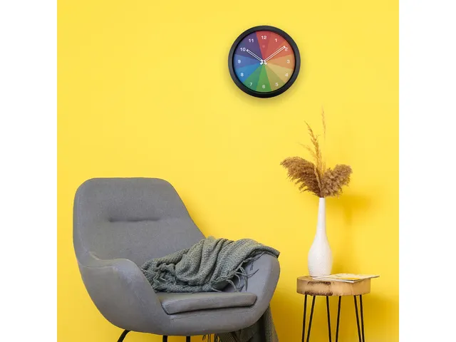 Horloge murale 36cm - Silencieux - Noir/Multicolore - Plastique - nXt