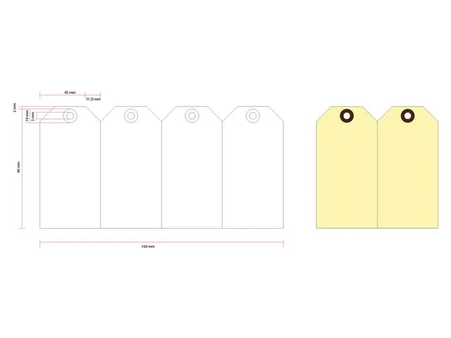 Label karton nr 3 200gr 45x90mm chamois 1000 stuks