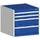 ladekast 600x650x650mm 4laden romp RAL7035 front RAL5010
