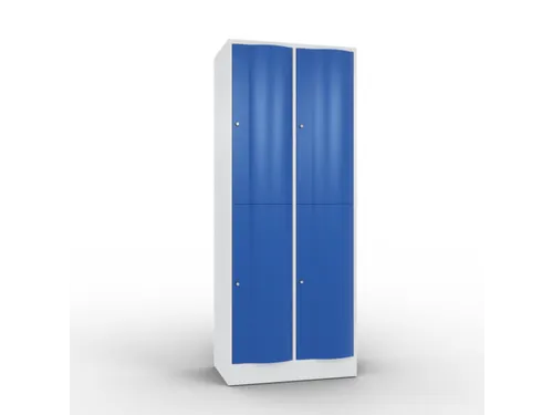 lockerkast,HxBxD 1950x770x540mm,2x2vakken,romp RAL7035,front RAL5010
