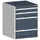 ladekast HxBxD 800x650x650mm 4laden romp RAL7035 front RAL7016