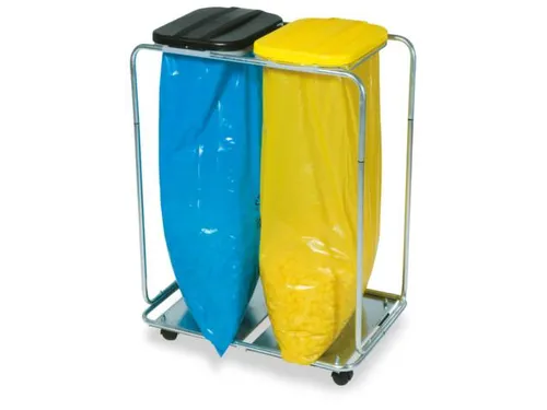 Lichte Afvalverzamelaar 2x70/120 liter 1010x750x500mm Verrijdbaar