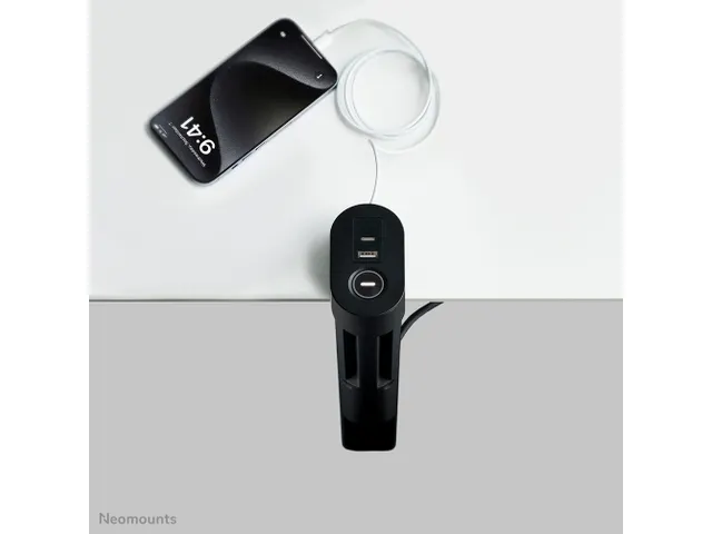 Neomounts VOLT DS22-840 Bureaucontactdoos 2x USB-C 1x USB-A Zwart