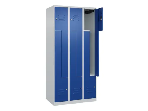 Z-garderobekast,HxBxD 1850x900x500mm,vak B 150/300mm,cil.-slot