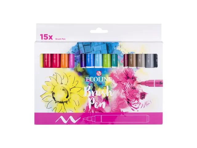 Brushpen Talens Ecoline set à 15 kleuren