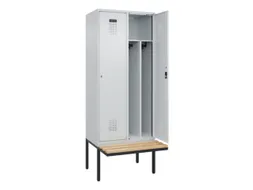 locker met bank,voor scheiding van kleding,HxBxD 2120x800x815mm,2vak