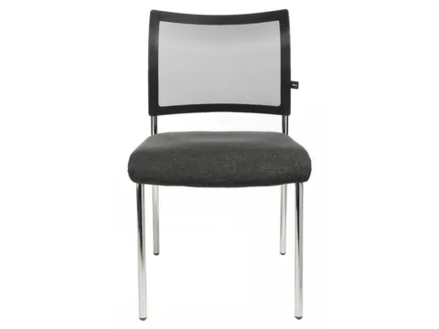 Bezoekersstoel Zitting Antraciet Stof Rugleuning Netbekleding Zwart