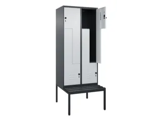 Z-garderobekast,HxBxD 2120x800x815mm,4vak,vak B 400mm,draaigrendel - 2
